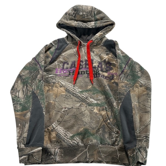 Cabelas Women Size Small Pullover Sweatshirt Hoodie Hunting Camouflage Camo - Picture 1 of 4